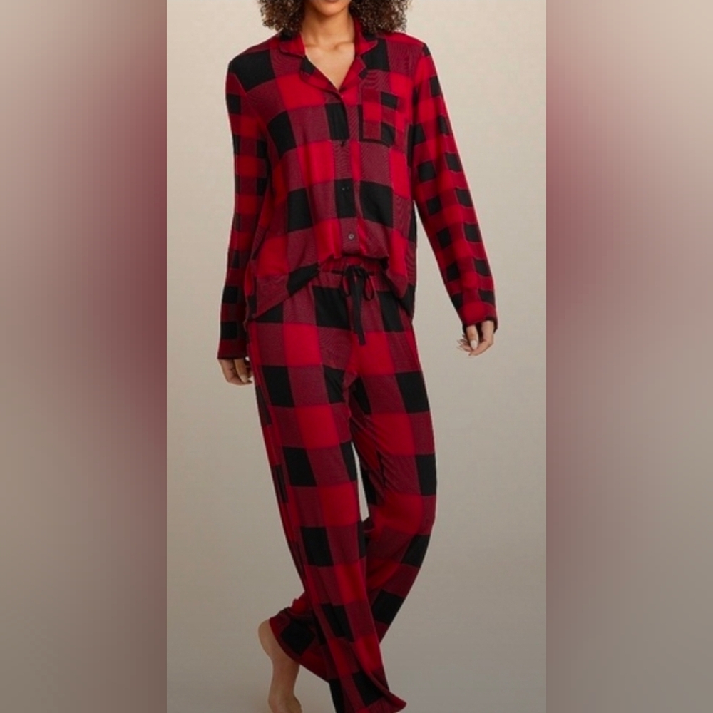 Maurices Red and Black Buffalo Plaid Pajama Set Size XXL NWT